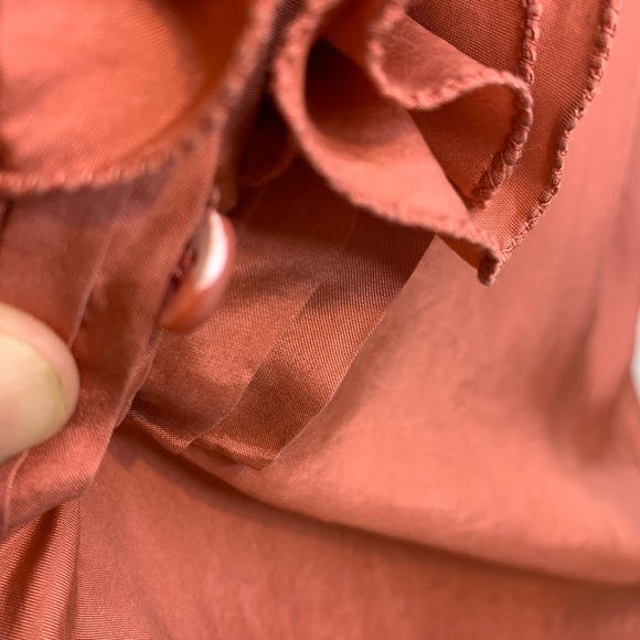 J Crew Frances Ruffle Silk Cami Sleeveless Blouse Top Salmon Pink /Orange Size 4 - Picture 6 of 7